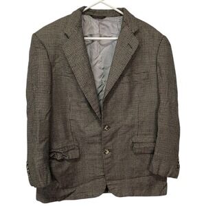 Southwick‎ 42 Brown Houndstooth Blazer Sport Coat Two Button USA Dark Academia